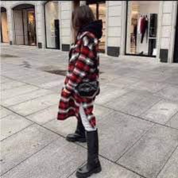 ZARA long plaid shacket s - Picture 9 of 10